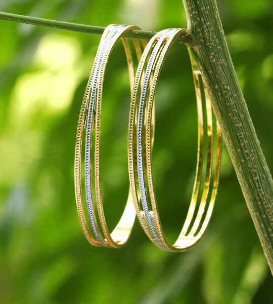Adwitiya Women Set of 2 24 CT Gold-Plated Handcrafted Bangles