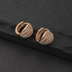 Carlton London Rose Gold Circular Hoop Earrings