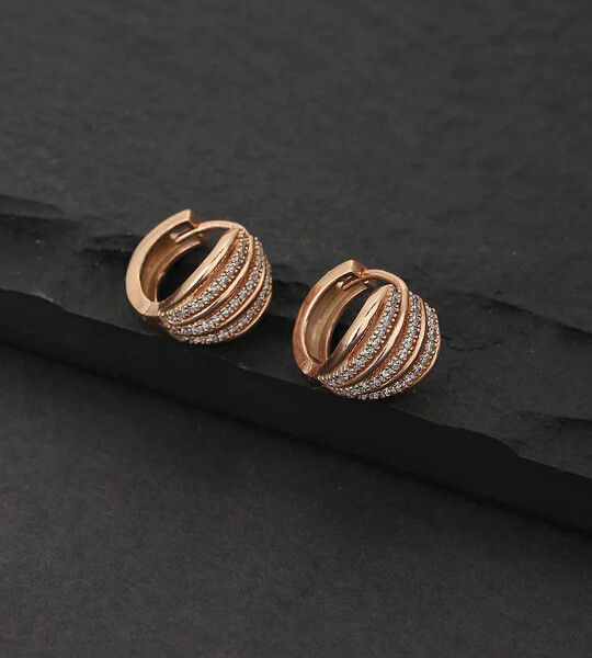 Carlton London Rose Gold Circular Hoop Earrings