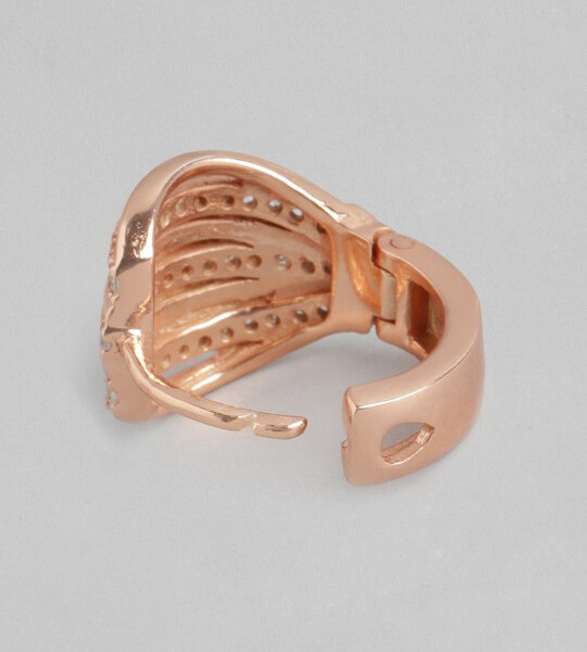 Carlton London Rose Gold Circular Hoop Earrings