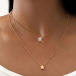 Shining Diva Fashion Gold Plated Crystals Chain