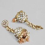 Rubans Silver-Toned & Gold-Toned Dome Shaped Jhumkas