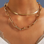 Shining Diva Fashion Women Gold Toned Necklace