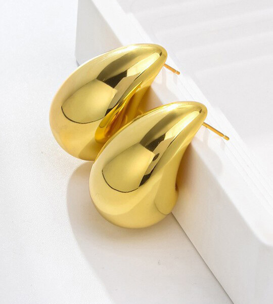 Jewels Galaxy 18k Gold Plated Teardrop Shaped Earrings