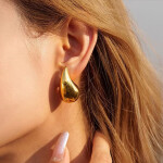 Jewels Galaxy 18k Gold Plated Teardrop Shaped Earrings