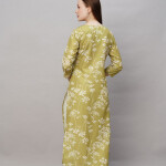 Floral Embroidered Thread Work Regular Kurta