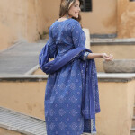 Notch Neck Bandhani Embroidered Regular Thread Work Pure Cotton Kurta Set