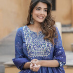 Notch Neck Bandhani Embroidered Regular Thread Work Pure Cotton Kurta Set