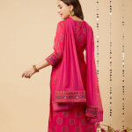 Ethnic Motifs Yoke Design Gotta Patti Kurta With Trousers & Dupatta