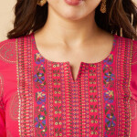 Ethnic Motifs Yoke Design Gotta Patti Kurta With Trousers & Dupatta