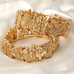 Karatcart Set Of 2 Gold-plated Kundan-studded Bangles