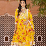 Floral Printed Regular Kurta With Sharara & With Dupatta