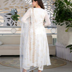Ethnic Motifs Embellished Anarkali Kurta With Trousers & Dupatta