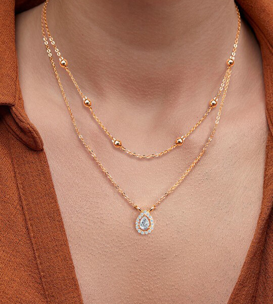 Minutiae Gold Plated Necklace And Chain