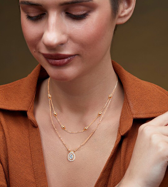 Minutiae Gold Plated Necklace And Chain