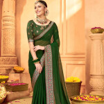 Mitera Pure Georgette Saree With Blouse Piece