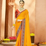 Mitera Pure Georgette Saree With Blouse Piece
