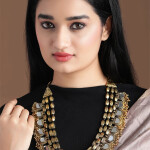 Silver & Gold-Toned Oxidised Alloy Handcrafted Necklace