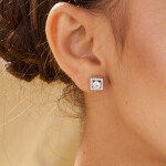 Palmonas 925 Sterling Silver Square Studs Earrings