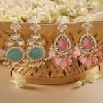 Zaveri Pearls Set Of 2 Gold-Plated Drop Earrings