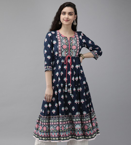 Rain & Rainbow Women Printed Anarkali Kurta