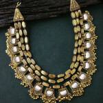 Silver & Gold-Toned Oxidised Alloy Handcrafted Necklace