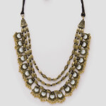 Silver & Gold-Toned Oxidised Alloy Handcrafted Necklace