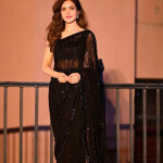 Sangria Black Sequinned Embellished Saree