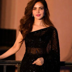Sangria Black Sequinned Embellished Saree