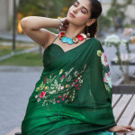 Satrani Floral Satin Saree