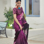 Satrani Floral Satin Saree