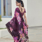 Satrani Floral Satin Saree