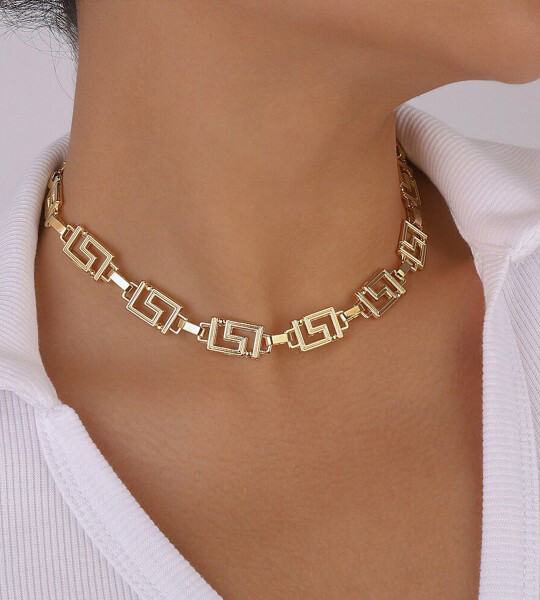 Shining Diva Fashion Gold-Plated Statement Necklace
