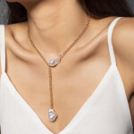 Toniq Gold-toned & White Boroque Pearl Necklace
