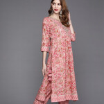 Women Pink Printed Gotta Patti Pure Cotton Kurta with Trousers & Dupatta